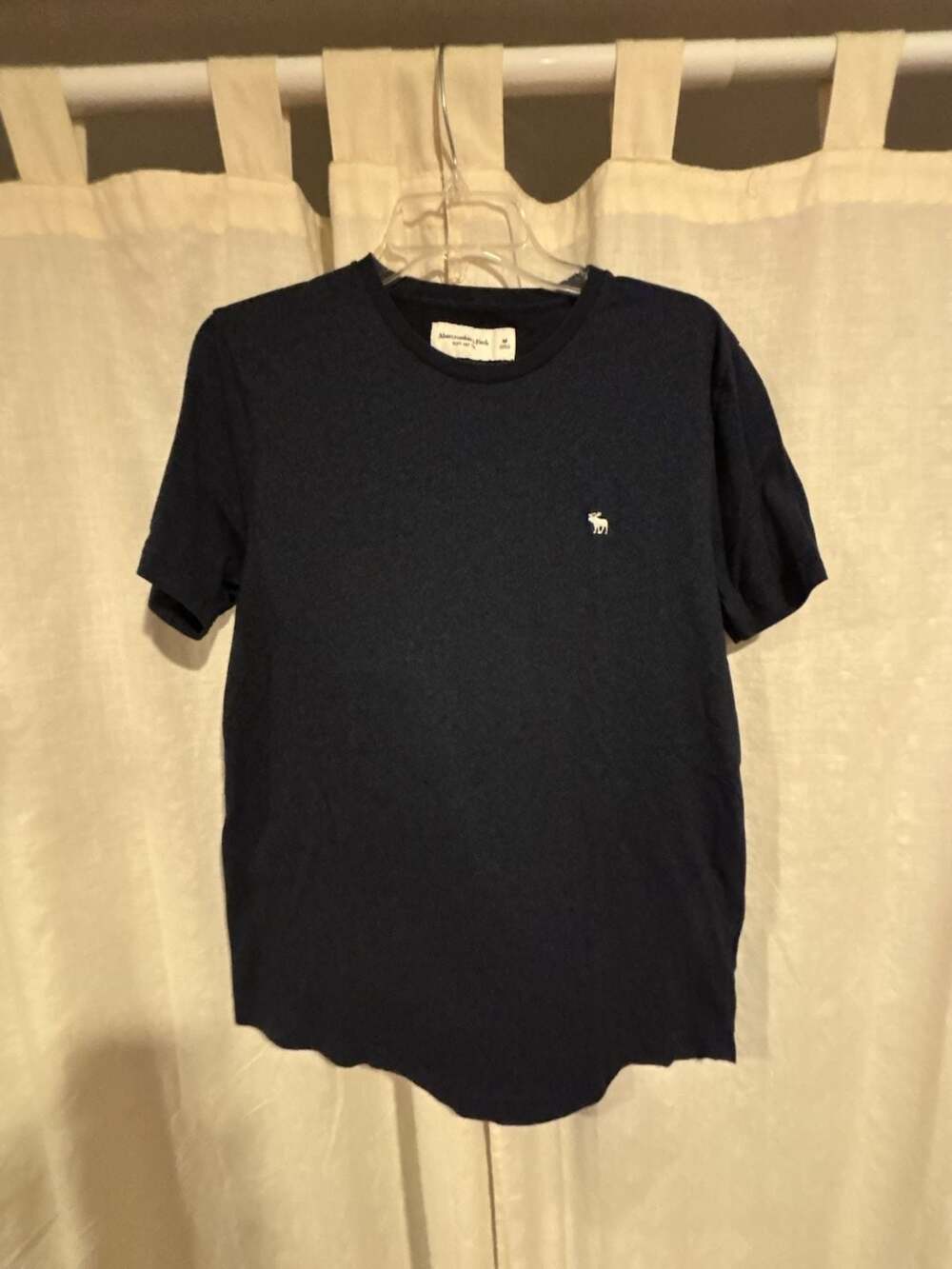 Abercrombie & Fitch Soft A&F Crew Neck T-Shirt in Navy with Logo
